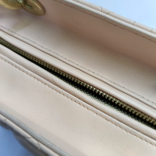 Lady Dior Medium Light Pink Lambskin Leather Gold Hardware