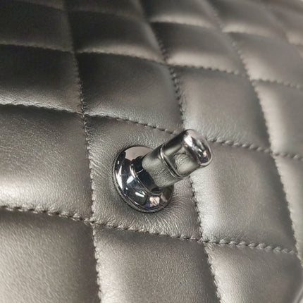 Chanel Classic Flap Maxi Metallic Lambskin Leather Double Flap Sliver Hardware 2013-14