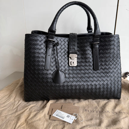 Bottega Veneta Roma Large Intrecciato Nappa Leather Black 35cm