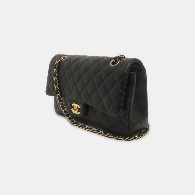 Chanel Timeless Classic Flap Medium Black Lambskin Leather Gold Hardware, 2015-16