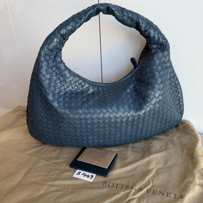 Bottega Veneta Hobo Bag Lambskin leather Dark Navy Medium 47cm-Luxbags