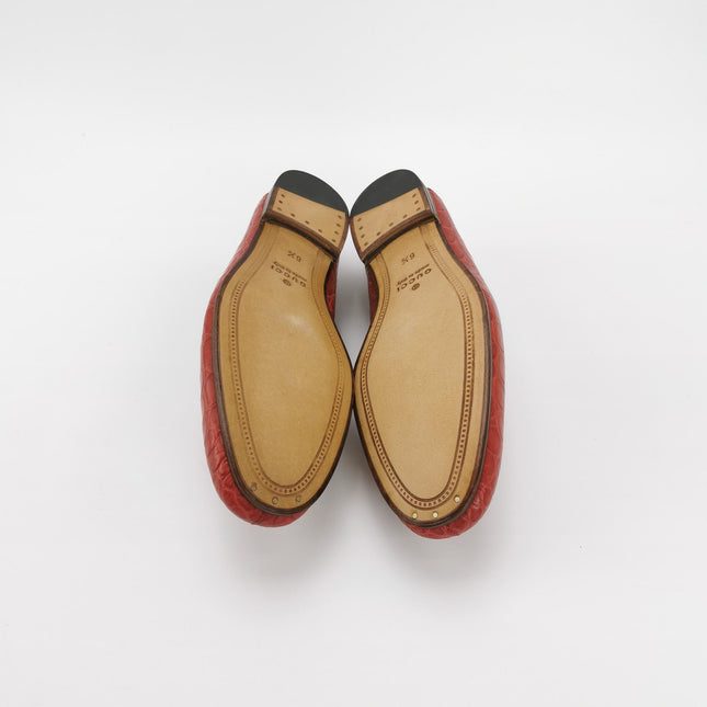 Gucci Men's Jordaan Crocodile Loafer Red Size 40.5