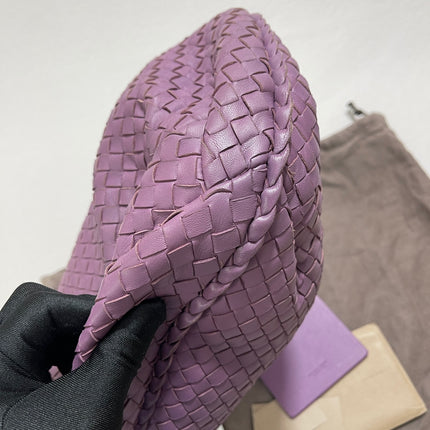 Bottega Veneta Belly Hobo Intrecciato Lambskin Leather Lilac Purple Medium 40cm