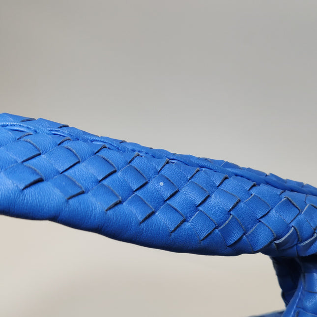 Bottega Veneta Hobo Bag Lambskin Leather Royal Blue 42cm Thick Shoulder Pad