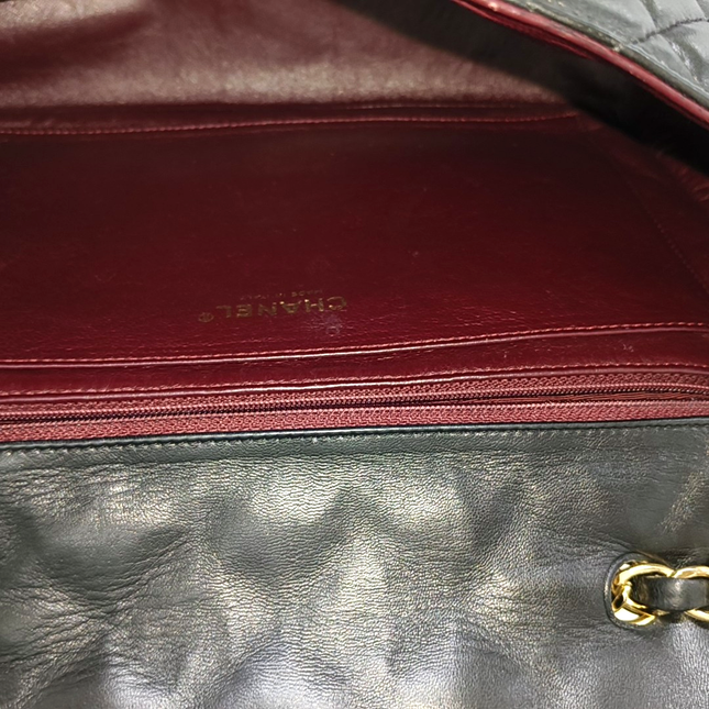 Sold Chanel Classic Flap Jumbo 2009 Black Lambskin Leather Single Flap with Gold Hardware