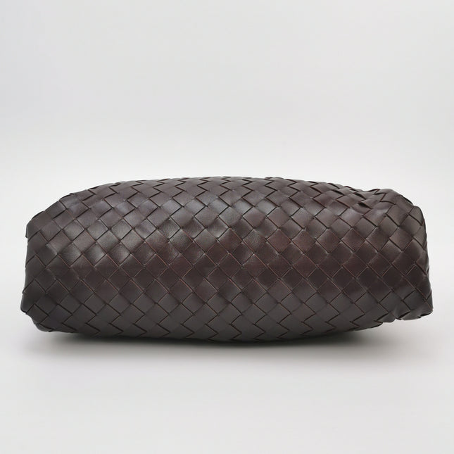 Bottega Veneta Pouch Large Intrecciato Dark Chocolate Brown Calfskin Leather