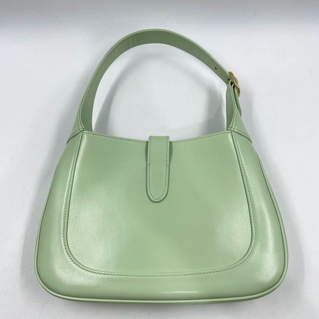 Gucci Jackie 1961 Light Green Leather Bag Small with Adjustable Strap
