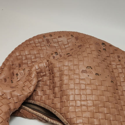 Bottega Veneta Hobo Bag Leather Beige Small 40cm Butterfly Cutout