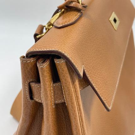Hermes Kelly 40 Retourne Gold Togo Leather Gold Hardware 1993