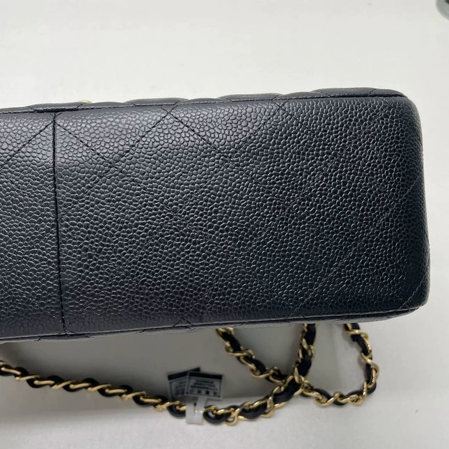 Chanel Classic Flap Jumbo Black Caviar Leather Double Flap with Gold Hardware, 2012