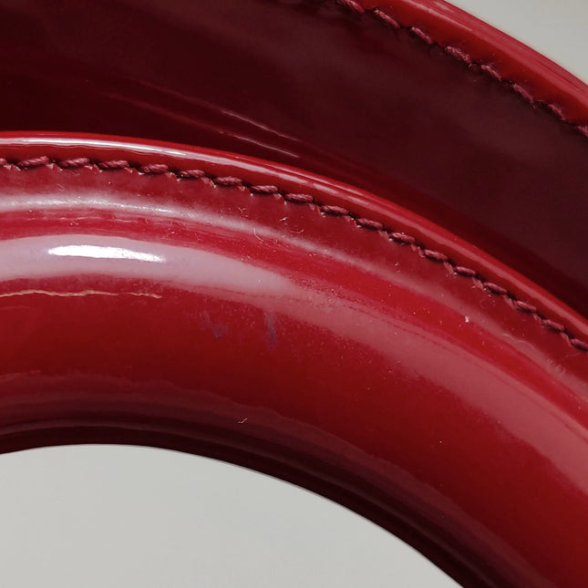 Lady Dior Mini 2019 Red Patent Leather Gold-tone Chain Strap