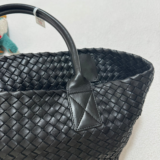 Sold Bottega Veneta Cabat Small Intreccio Leather Tote Bag Black
