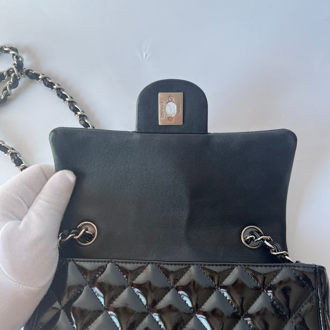 Sold Chanel Classic Flap Rectangular Mini Black Patent Leather Silver Hardware, 2012-2013