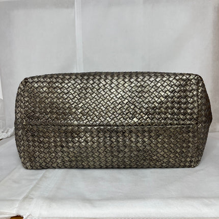Bottega Veneta Cabat Large Intreccio Deerskin Leather Tote Bag Gold
