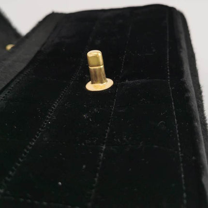 Chanel Large East West Shoulder Bag Rare Black Leather and Pony-style Calfskin