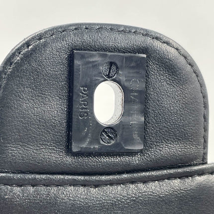 Sold Chanel So Black Canvas Classic Flap 2002 Ice Cube Chocolate Bar Shoulder Bag Black Hardware