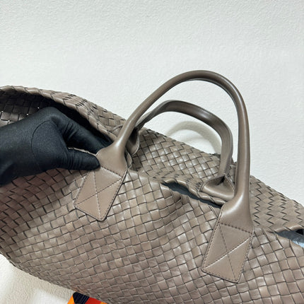 Sold Bottega Veneta Cabat Large Intreccio Leather Tote Bag Grey 40-43cm