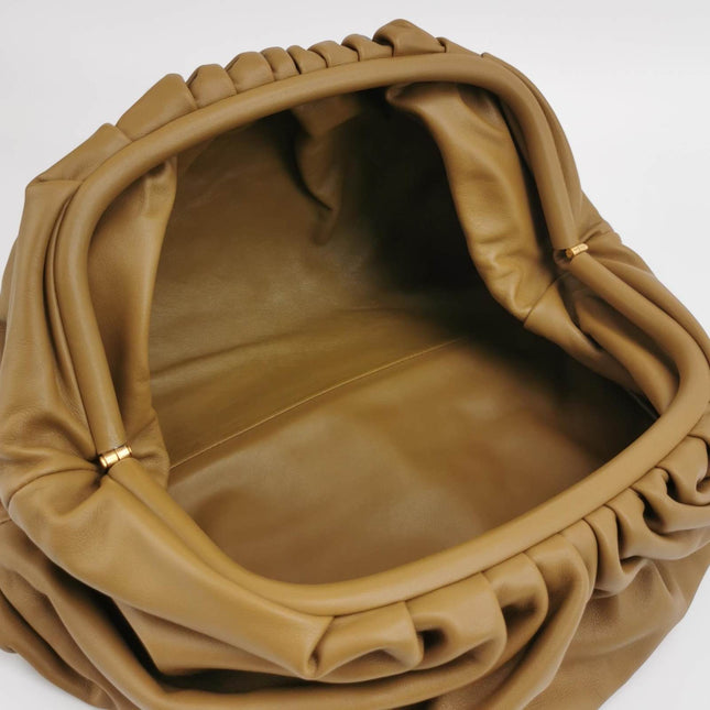 Sold Bottega Veneta Pouch Calfskin Leather Caramel Brown Large