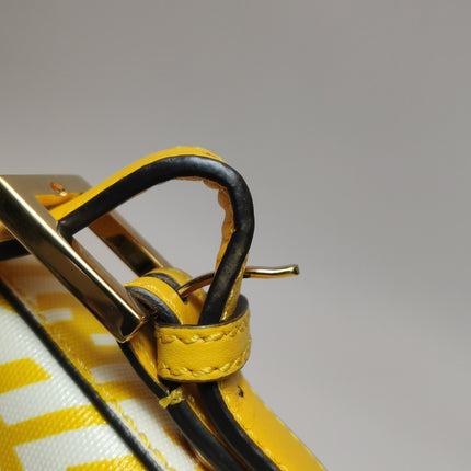 Fendi Baguette 1997 Re-edition Yellow Psychedelic Print Canvas Shoulder Bag