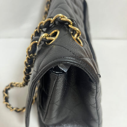 Chanel Classic Flap Maxi Black Caviar Leather Single Flap with Gold Hardware