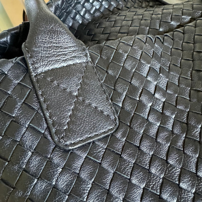 Sold Bottega Veneta Cabat Large Intreccio Leather Tote Bag Black 40cm