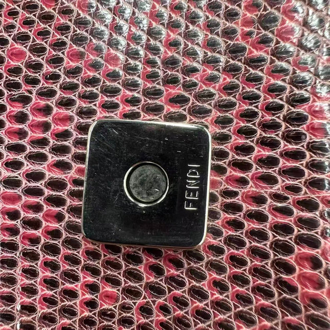 Fendi Baguette Purple Lizard Skin Leather Handbag