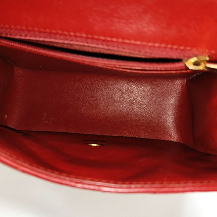 Chanel Classic Flap Mini Square Red Lambskin Leather Gold Hardware