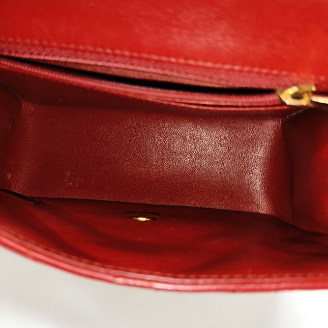 Chanel Classic Flap Mini Square Red Lambskin Leather Gold Hardware