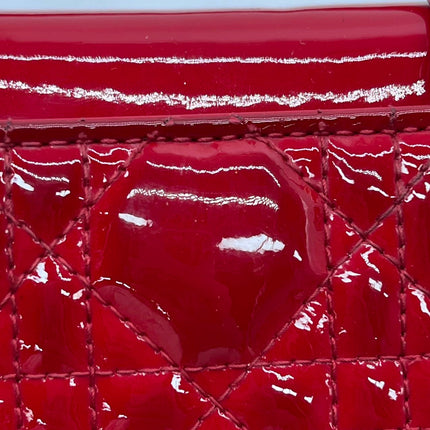 Lady Dior Patent Leather Red Mini handbag with gold hardware
