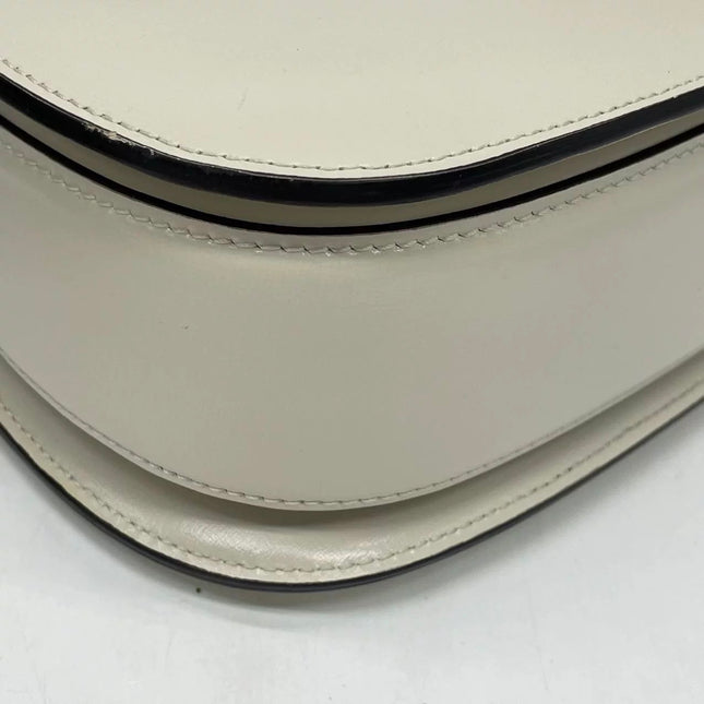 Gucci Bamboo 1947 Top Handle Bag Small White Box Leather Canvas Strap