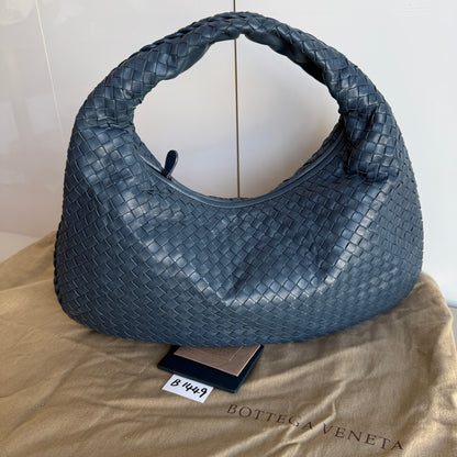 Bottega Veneta Hobo Bag Lambskin leather Dark Navy Medium 47cm