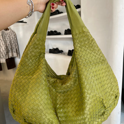 Bottega Veneta Belly Hobo Intrecciato Avocado Green Nappa Leather Large 50cm
