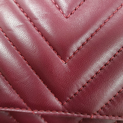 Chanel Classic Flap Medium Chevron Burgundy Quilted Lambskin Leather, 2012