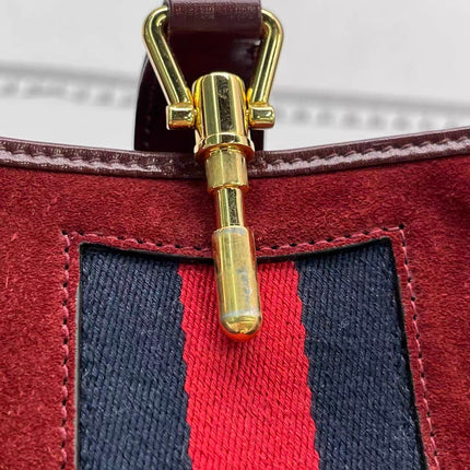 Gucci Jackie 1961 Small Burgundy Suede and Leather Bag
