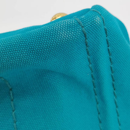 Sold Prada Canape Canvas Tote Small Blue Top Handle Bag
