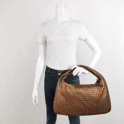 Sold Bottega Veneta Veneta Hobo Large Metallic Copper Leather 46cm