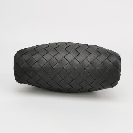 Bottega Veneta Pouch Mini Intrecciato Black Lambskin Leather Crossbody Bag