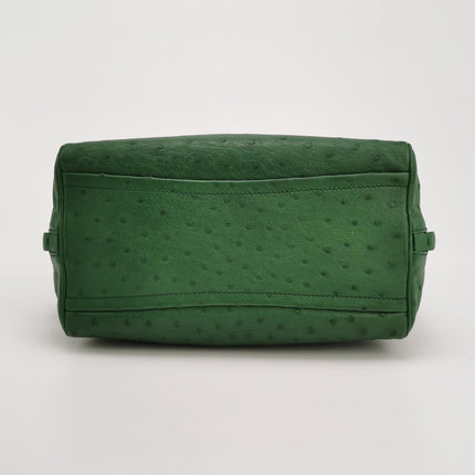 Prada Inside Bag Green Ostrich Leather Green Lambskin Leather Interior Medium