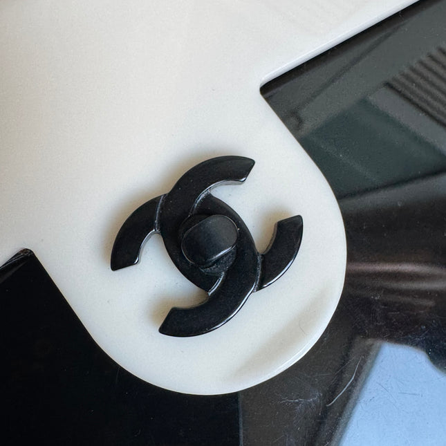 Chanel Acrylic Flap Small Two-tone Black and White Shoulder Bag