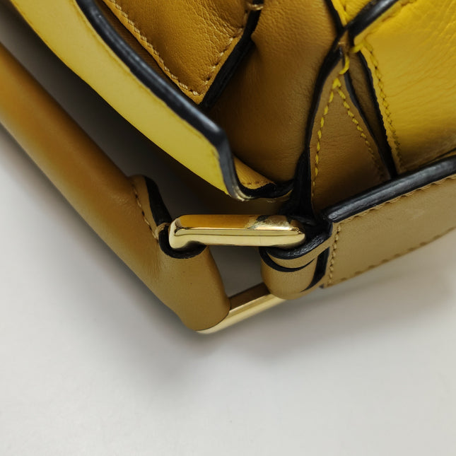Loewe Puzzle Small Yellow Brown Stripes Crossbody Bag