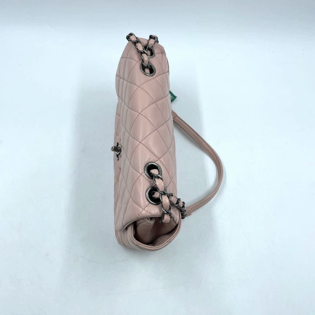 Sold Chanel Classic Flap 2014-2015 Pink Lambskin Leather Medium Shoulder Bag