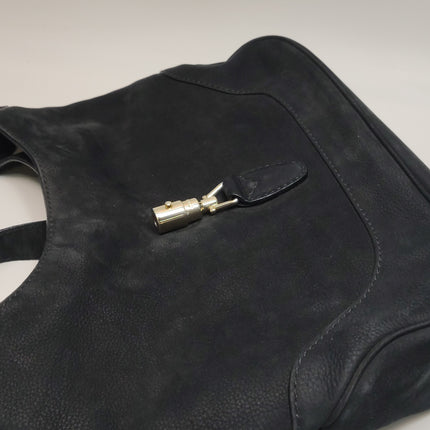 Gucci Jackie 1961 Medium Black Suede Leather Bag