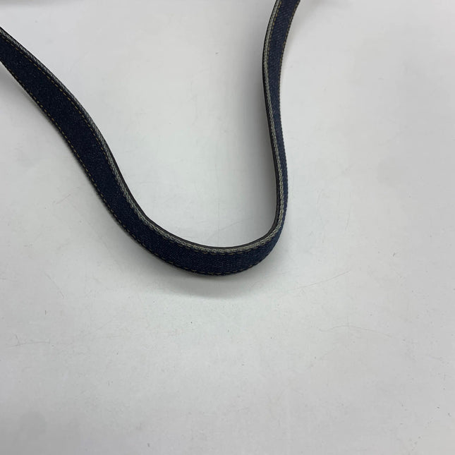 FENDI Mamma Baguette Blue Denim with Floral Beads Vintage