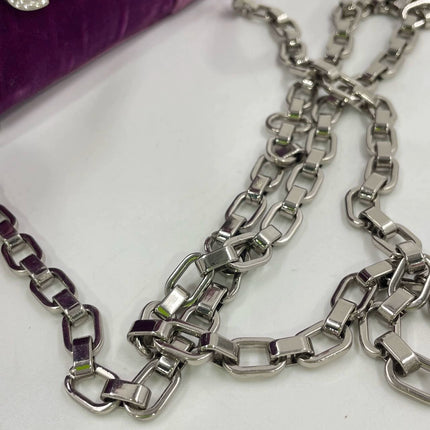 Loewe Amazona 19 Mini Handbag in Purple Velvet with Crystal Logo