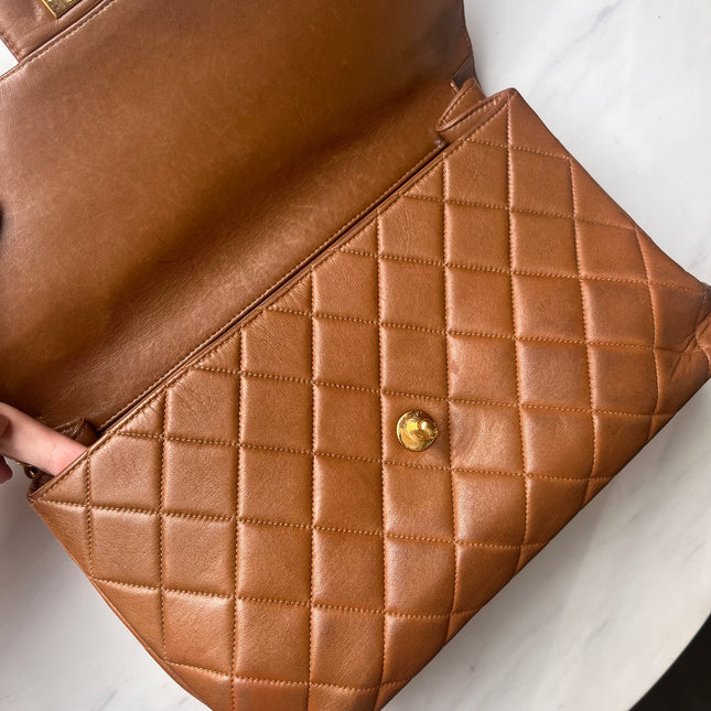 Sold Chanel Double Sided Classic Flap Caramel Leather Handbag