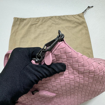Sold Bottega Veneta Medium Convertible Tote Bag Hobo Cherry Pink Leather Two-way Carry 40cm