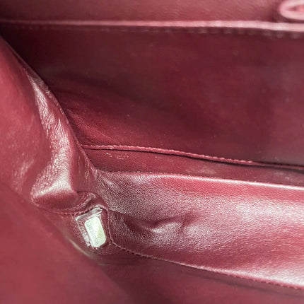 Chanel Timeless Classic Flap Medium 2009 Black Lambskin Leather Silver Hardware