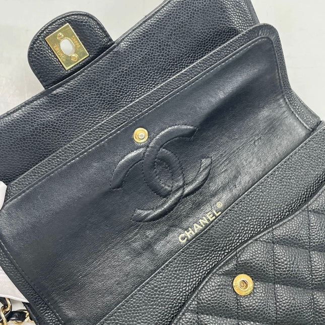 Chanel Classic Flap Medium Black Caviar Leather Gold Hardware, 2009-2010