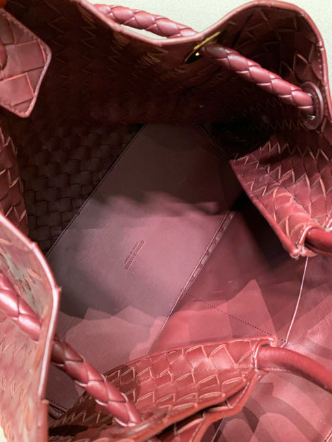 Bottega Veneta Andiamo Large Burgundy Handbag