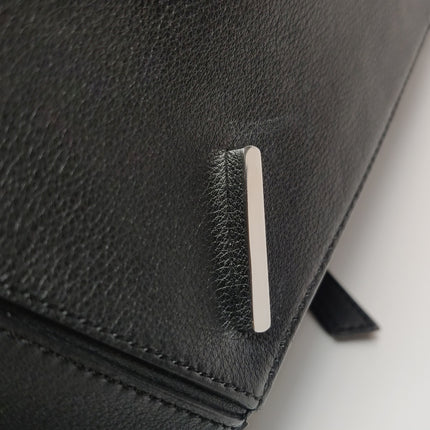 Loewe Puzzle Medium Black Smooth Leather White Logo 2016